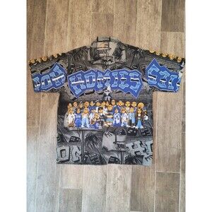 Cruisin Low Vintage 90s Homies Men’s Button Down Black Lowrider Shirt